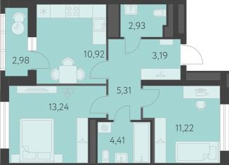 Продаю двухкомнатную квартиру, 42.7 м2, Екатеринбург, улица Академика Парина, 27