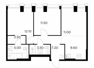 Продается 2-ком. квартира, 61.4 м2, Москва