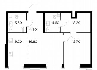 Продается 1-комнатная квартира, 61.9 м2, Москва