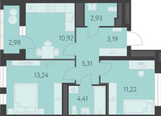 Продажа двухкомнатной квартиры, 75.7 м2, Екатеринбург, улица Академика Парина, 27