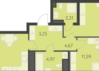 Продам 2-комнатную квартиру, 63.3 м2, Екатеринбург, улица Академика Парина, 27