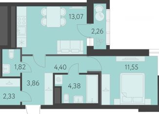 Продается 1-ком. квартира, 43.6 м2, Екатеринбург, улица Академика Парина, 27