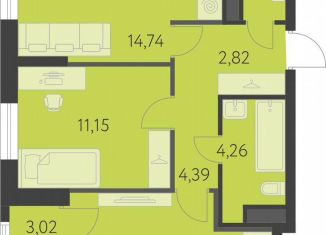 Продам 2-ком. квартиру, 56.8 м2, Екатеринбург, улица Академика Парина, 27