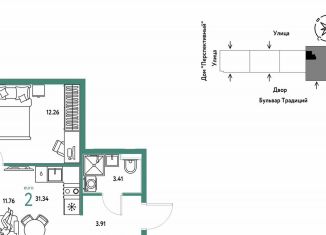 Продается 2-ком. квартира, 31.3 м2, Краснодар, Карасунский округ, Ставропольская улица, 149