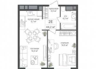 Продается двухкомнатная квартира, 44.2 м2, Москва, САО