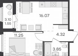 Продаю 1-комнатную квартиру, 37 м2, посёлок Парголово