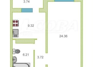 Продажа однокомнатной квартиры, 44 м2, деревня Дударева, улица Созидателей, 6, ЖК Комарово