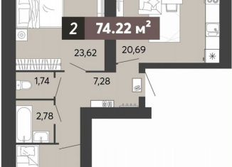 Продаю 2-ком. квартиру, 74.2 м2, Пензенская область