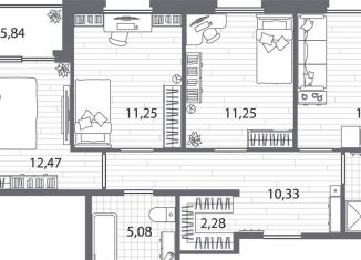 Продам 3-комнатную квартиру, 78.6 м2, Санкт-Петербург, метро Выборгская