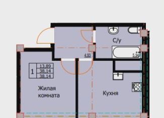 Продажа 1-ком. квартиры, 38.1 м2, Ессентуки