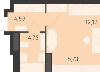 Продам квартиру студию, 27.2 м2, Екатеринбург, 17-й квартал, 7к2, метро Чкаловская