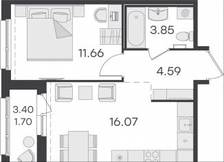 Продается 1-ком. квартира, 37.9 м2, посёлок Парголово