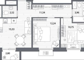 Продам 2-комнатную квартиру, 57.4 м2, Санкт-Петербург, метро Выборгская