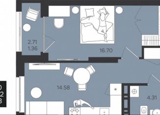 Продажа однокомнатной квартиры, 42 м2, Пермь, улица Космонавта Беляева, 31, Индустриальный район