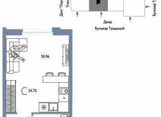 Продаю квартиру студию, 24.7 м2, Краснодар, Ставропольская улица, 149