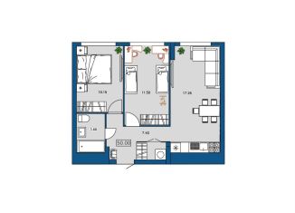 2-ком. квартира на продажу, 50 м2, Архангельск, территориальный округ Майская горка, Первомайская улица, 5