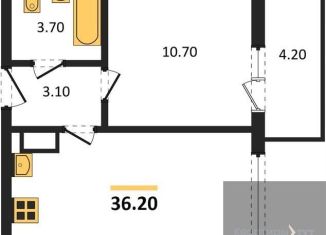 Однокомнатная квартира на продажу, 36.2 м2, Воронеж, улица Полковника Богомолова, 1