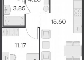 Продаю 1-ком. квартиру, 36.5 м2, посёлок Парголово