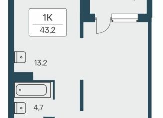 Продаю 1-комнатную квартиру, 43.2 м2, Новосибирск