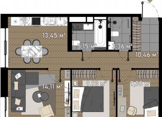 Продажа трехкомнатной квартиры, 65.2 м2, Москва, Хорошевский район, жилой комплекс Зорге 9, 9Ак7