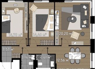 3-ком. квартира на продажу, 76.3 м2, Москва, жилой комплекс Зорге 9, 9Ак7, станция Хорошёво