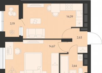 Продается однокомнатная квартира, 36.5 м2, Екатеринбург