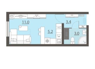 Продается квартира студия, 22.6 м2, Екатеринбург, ЖК Хрустальные Ключи, 5к5, Октябрьский район