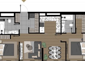 Продается двухкомнатная квартира, 75.1 м2, Москва, жилой комплекс Зорге 9, 9Ак6, станция Хорошёво