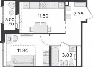 Продажа 1-комнатной квартиры, 35.6 м2, посёлок Парголово, территория Пригородный, 1