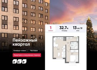 1-ком. квартира на продажу, 32.7 м2, Санкт-Петербург, Красногвардейский район