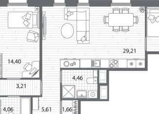 Продам трехкомнатную квартиру, 97.2 м2, Санкт-Петербург, Калининский район