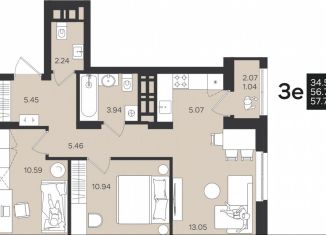 Продам 3-ком. квартиру, 57.8 м2, Пермь, улица Космонавта Беляева, 31, Индустриальный район