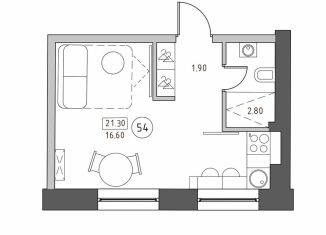 Продажа квартиры студии, 21.3 м2, Санкт-Петербург, улица Швецова, 4, муниципальный округ Нарвский