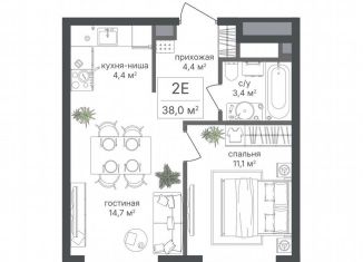 2-комнатная квартира на продажу, 38 м2, Москва, ЖК Михалковский