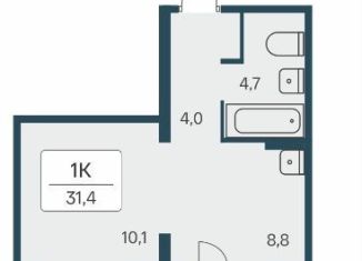 Продается 1-комнатная квартира, 31.4 м2, Новосибирск