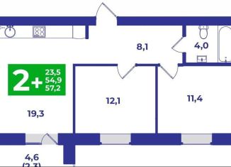 Продам 2-ком. квартиру, 57.2 м2, село Мариинский