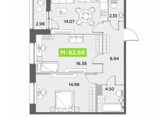 Продаю 2-комнатную квартиру, 62.7 м2, Санкт-Петербург, метро Московская