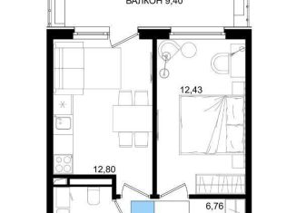 Продажа 1-ком. квартиры, 44.7 м2, Анапа