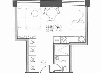 Продам квартиру студию, 26 м2, Санкт-Петербург, улица Швецова, 4, муниципальный округ Нарвский