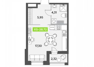 Продам квартиру студию, 28.7 м2, Санкт-Петербург, метро Звёздная