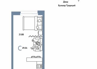 Продажа квартиры студии, 29.5 м2, Тюмень, улица Восстания