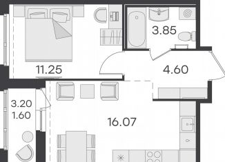 Продаю 1-ком. квартиру, 37.4 м2, посёлок Парголово