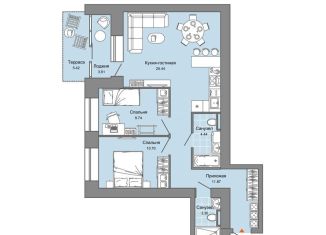 Продается 2-комнатная квартира, 69 м2, Киров