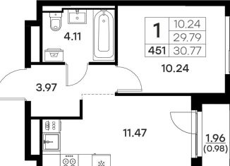 1-ком. квартира на продажу, 30.8 м2, Владимир, Октябрьский район, Тракторная улица, 43