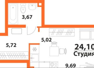 Продаю 1-ком. квартиру, 24.1 м2, Ульяновск, ЖК Аквамарин-2, 1, Засвияжский район