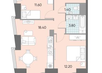 Продам 2-комнатную квартиру, 56.2 м2, Москва, метро Калужская, ЖК Обручева 30, к1