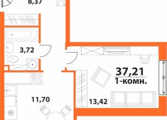 Продам 1-комнатную квартиру, 37.2 м2, Ульяновск, ЖК Аквамарин-2, 1