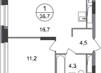 Продаю однокомнатную квартиру, 36.7 м2, Московский