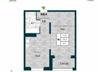 Продается 1-комнатная квартира, 41.1 м2, Новосибирск, улица Николая Островского, 195/6, метро Берёзовая роща