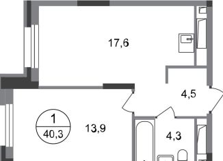 1-ком. квартира на продажу, 40.3 м2, Московский